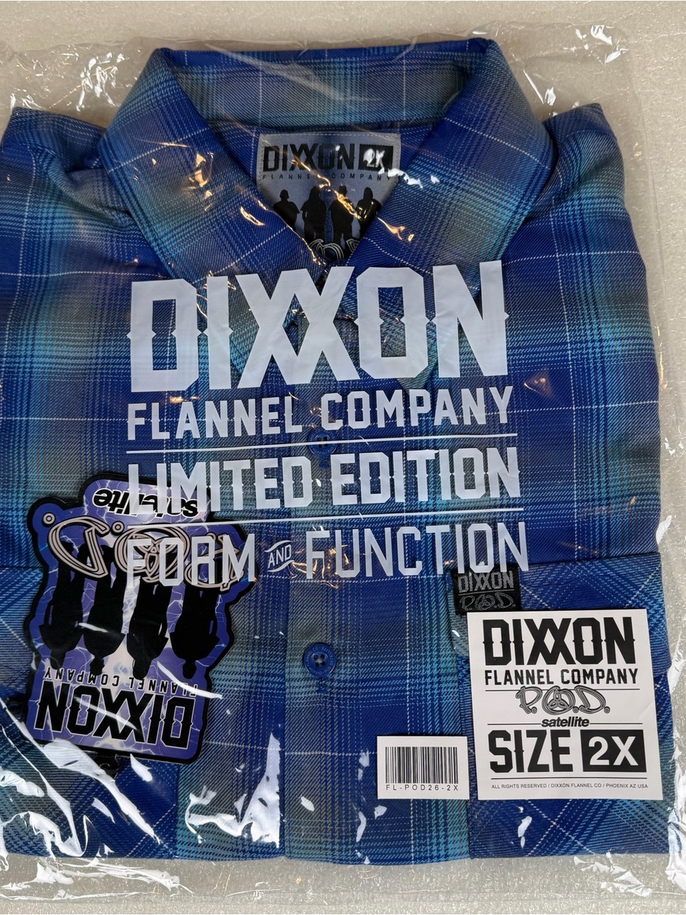NWT Dixxon Flannel Co Mens 2X 2XL POD P.O.D. Payable on Death Satellite